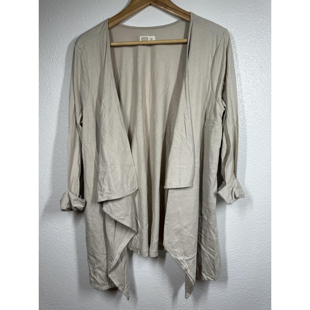 Old Navy Cardigan Womens XL Beige Open Front Long Sleeve Lightweight Drape Top